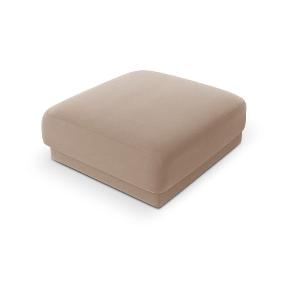 Beżowy aksamitny puf Miley  – Micadoni Home-image-4