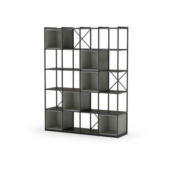 Zielono-czarny regał 140x179 cm Anya – Marckeric-image-2