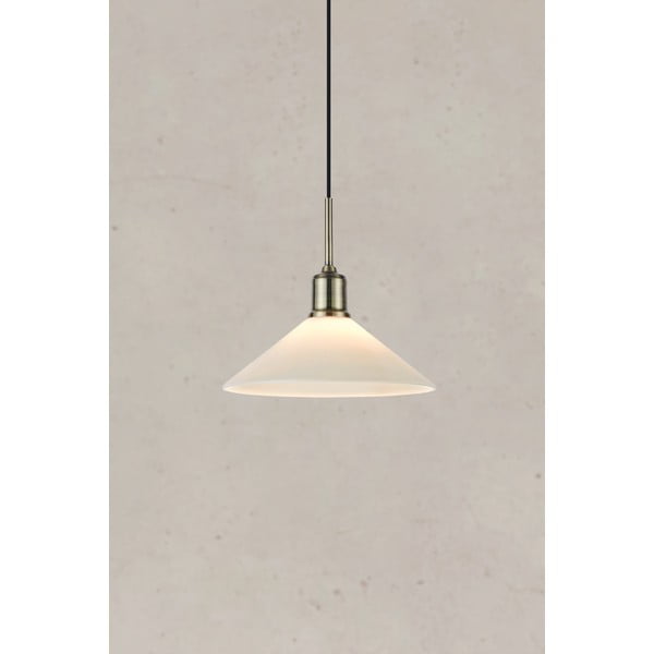 Lampa wisząca w kolorze mosiądzu z białym szklanym kloszem ø 25 cm Vela – Markslöjd-image-4