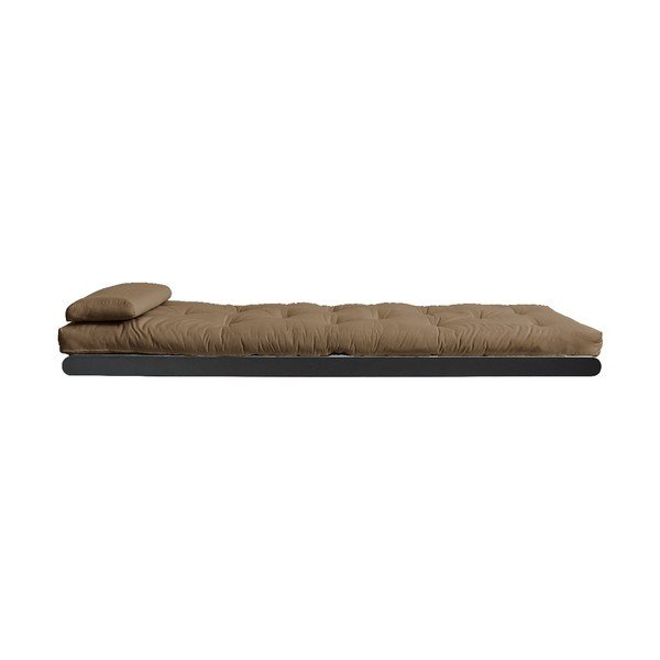 Sofa rozkładana z brązowym pokryciem Karup Design Figo Black/Mocca-image-2