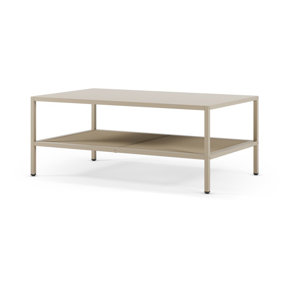 Kremowy metalowy stolik 60x100 cm Fayna – Marckeric (zdjęcie 4)