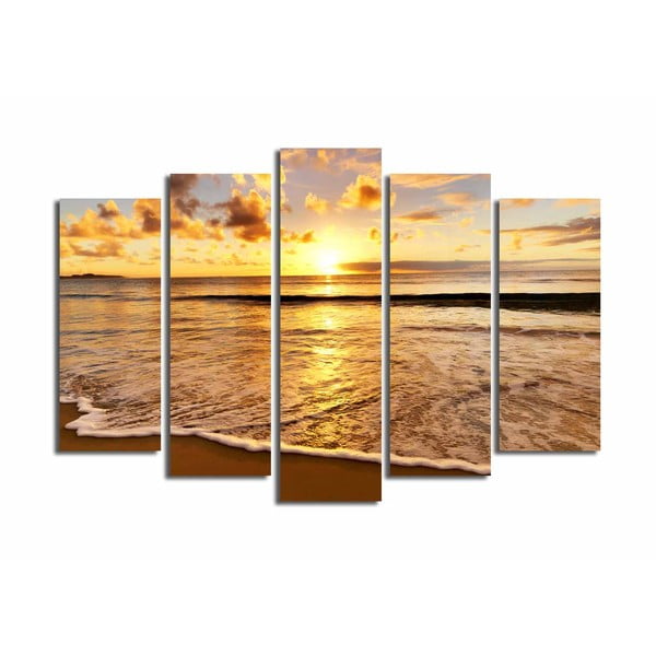 Obraz wieloczęściowy Sunset Over The Sea, 105x70 cm