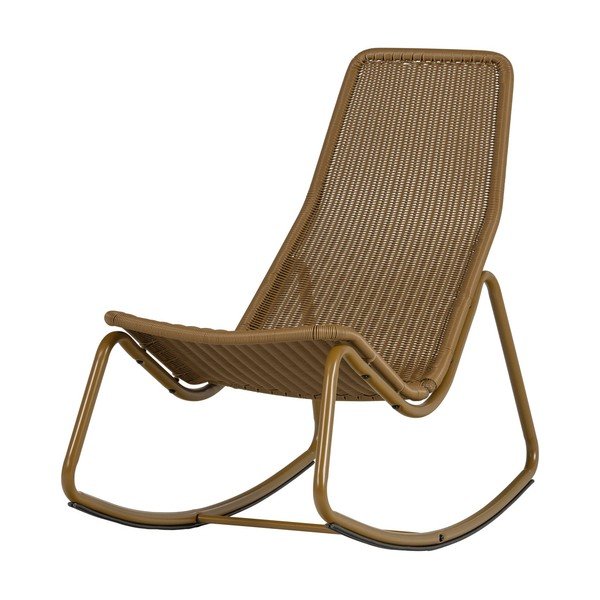 Fotel ogrodowy ze sztucznego rattanu w kolorze ochry Tom – WOOOD