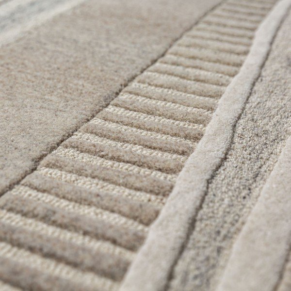 Szarobeżowy wełniany dywan tkany ręcznie 140x200 cm Lira  – Flair Rugs-image-4