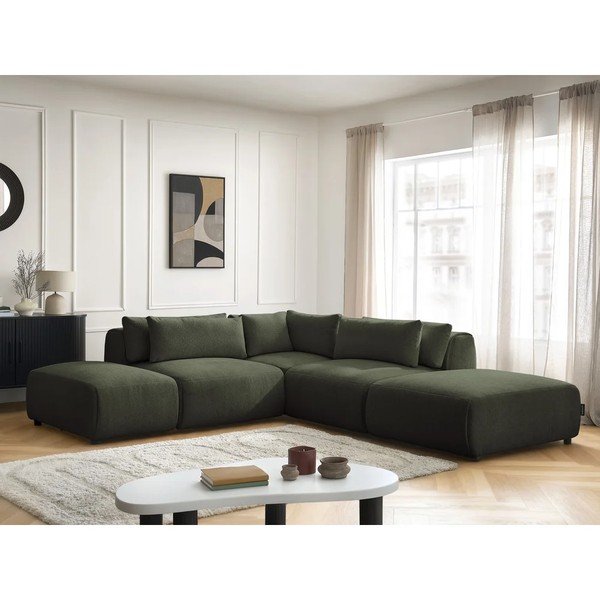 Zielony częściowo rozkładany narożnik modułowy Jana – Bobochic Paris-image-1