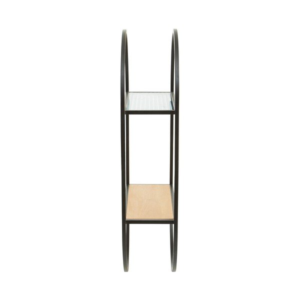 Czarna/w naturalnym kolorze wielopoziomowa metalowa półka 35 cm Mataram – Premier Housewares-image-4