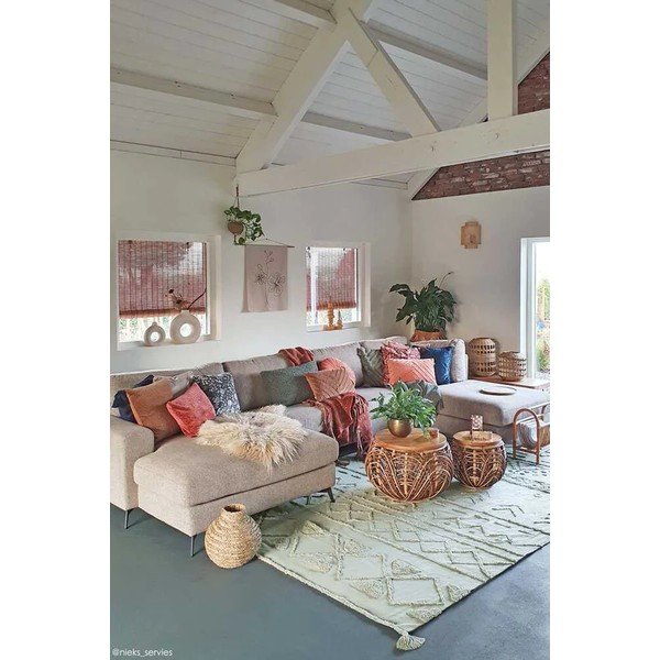 Jasnozielony bawełniany dywan tkany ręcznie odpowiedni do prania 170x240 cm Tribu Olive – Lorena Canals-image-4