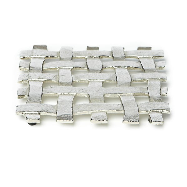 Podkładka pod gorące garnki w srebrnym kolorze Simla Raw, 17 x 17 cm