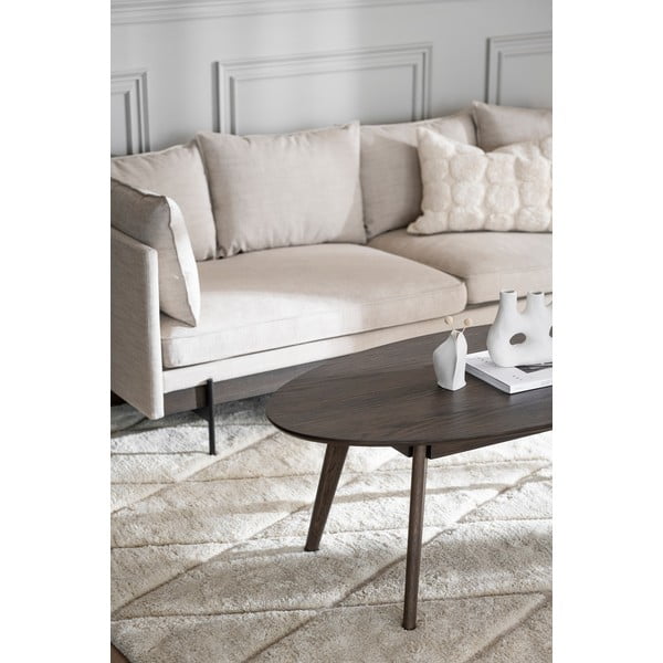 Ciemnobrązowy stolik w dekorze dębu 65x130 cm Yumi – Rowico-image-4