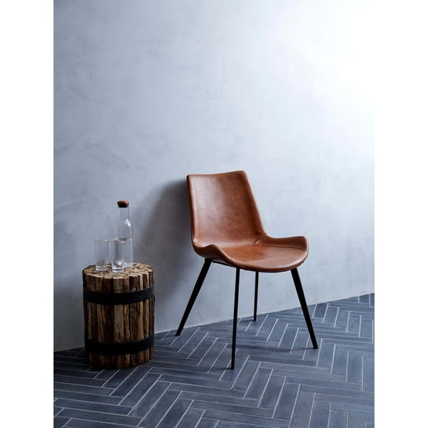 Brązowe krzesło z imitacji skóry DAN–FORM Denmark Hype-image-1
