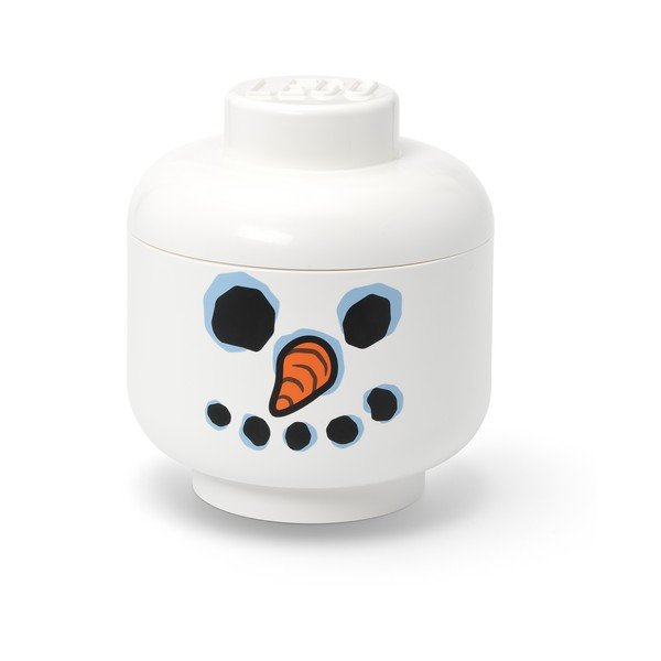 Biały plastikowy pojemnik dziecięcy ø 24x27 cm Head Snowman L – LEGO®