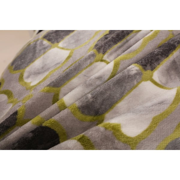 Zielono-szara pościel jednoosobowa z mikropluszu 140x200 cm – My House-image-4