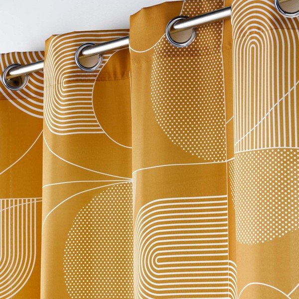 Zasłona w kolorze miedzi 140x280 cm Esquisse – douceur d'intérieur-image-1