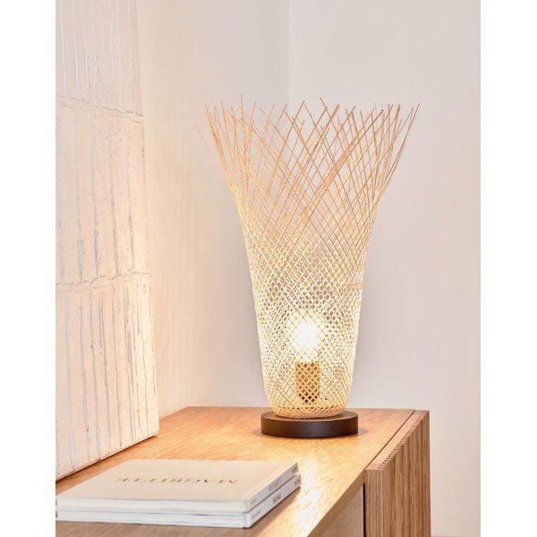 Lampa stołowa z bambusowym kloszem (wys. 50 cm) Citalli – Kave Home-image-1