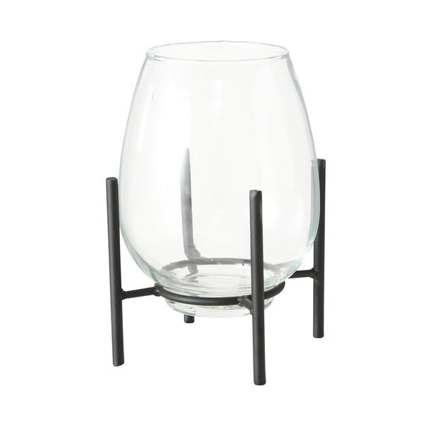 Szklany świecznik z czarną konstrukcją Boltze Taro