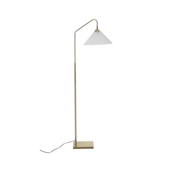 Kremowa/w kolorze mosiądzu tekstylna lampa stojąca z elastyczną konstrukcją (wysokość 155 cm) Kate – Ellos Home-image-3