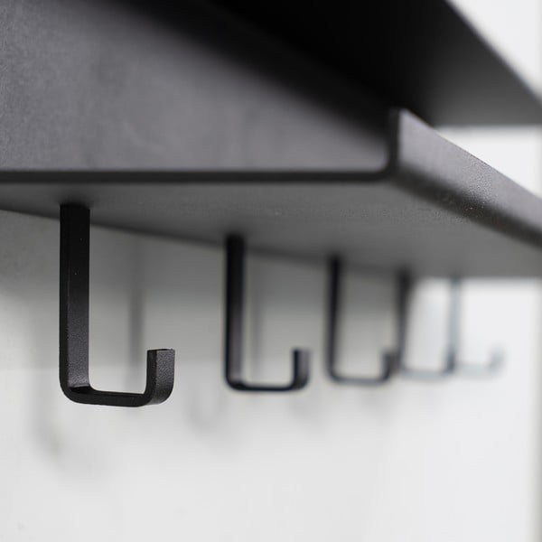 Czarny metalowy wieszak ścienny z półką 50 cm Easy – Spinder Design-image-3