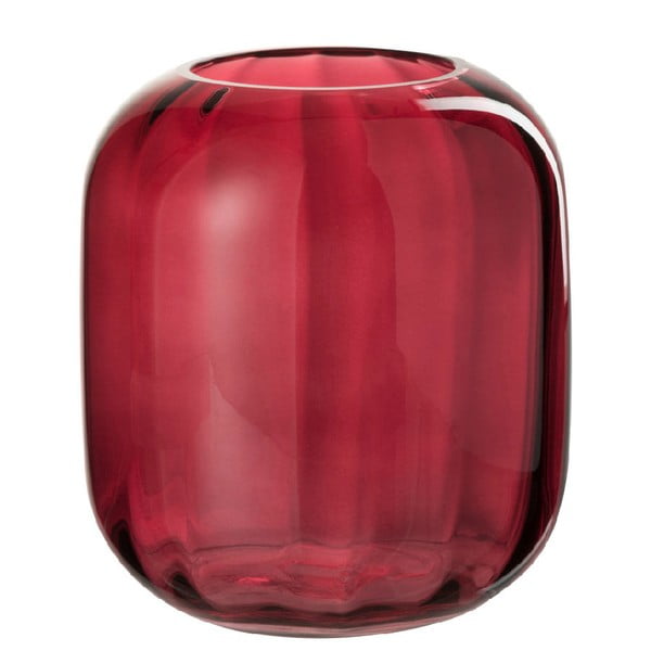 Czerwony wazon szklany J-Line Hurricane, wys. 20 cm