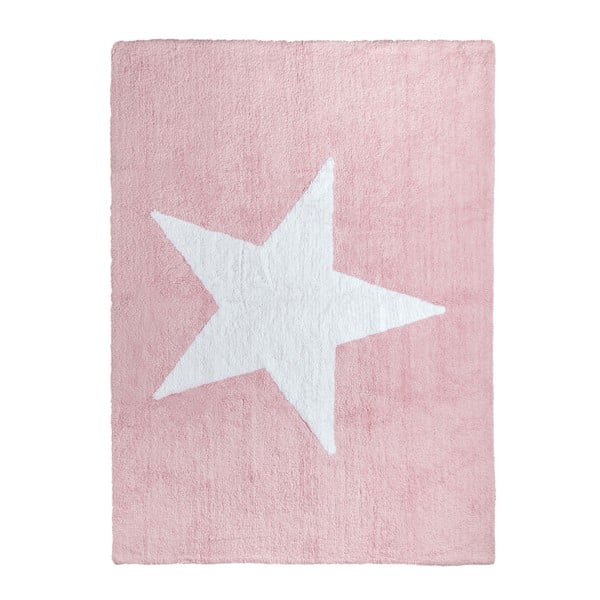 Różowy dywan bawełniany Happy Decor Kids Star, 160x120 cm