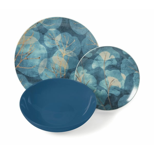 18-częściowy zestaw niebieskich naczyń z porcelany i kamionki VDE Tivoli 1996 Dream-image-1