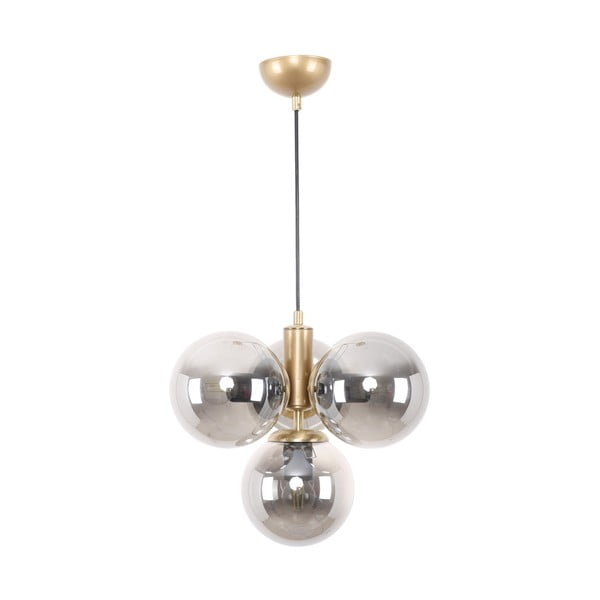 Lampa wisząca w szaro-złotym kolorze ze szklanym kloszem ø 15 cm Hector – Squid Lighting