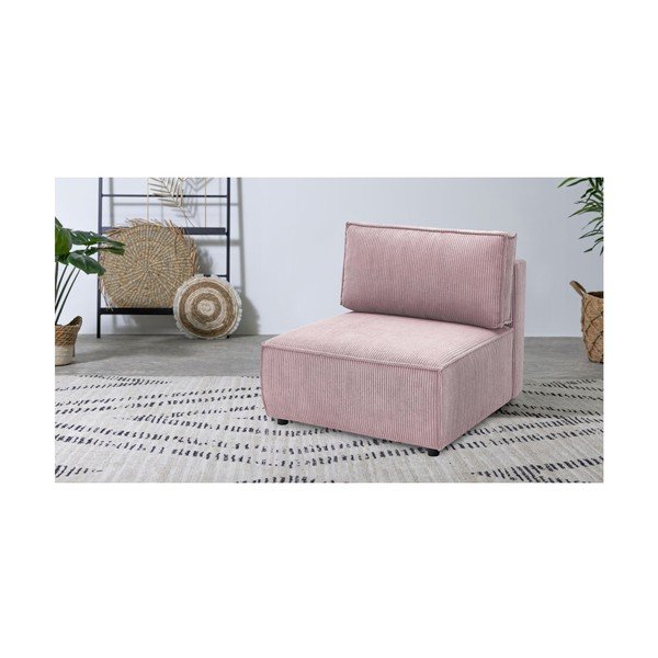 Jasnoróżowy sztruksowy moduł sofy (moduł środkowy) Nihad modular – Bobochic Paris-image-1