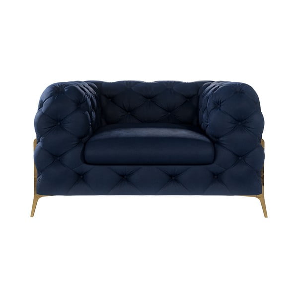 Ciemnoniebieski aksamitny fotel Chelsea Bis – Ropez-image-2