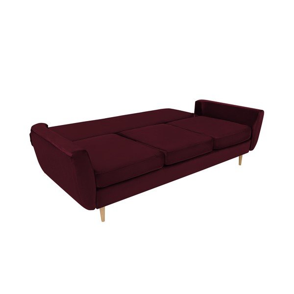 Bordowa rozkładana sofa 3-osobowa ze schowkiem Mazzini Sofas Silva-image-1