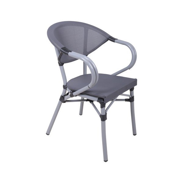 Szare metalowe krzesło ogrodowe Toskana – Garden Pleasure-image-1