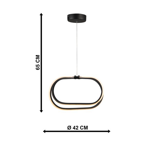 Czarna metalowa lampa wisząca LED ø 42 cm Loca – Squid Lighting-image-3