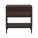 Ciemnobrązowa szafka nocna z blatem w dekorze orzecha Celine – Støraa