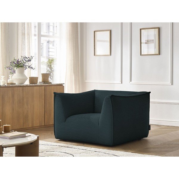 Ciemnoniebieski sztruksowy fotel Giorgia – Bobochic Paris-image-1