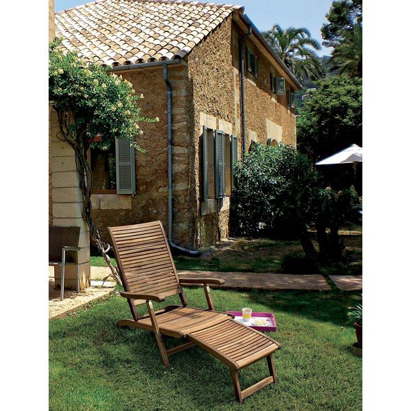 Drewniany leżak ogrodowy w naturalnym kolorze Noemi – Bizzotto-image-1