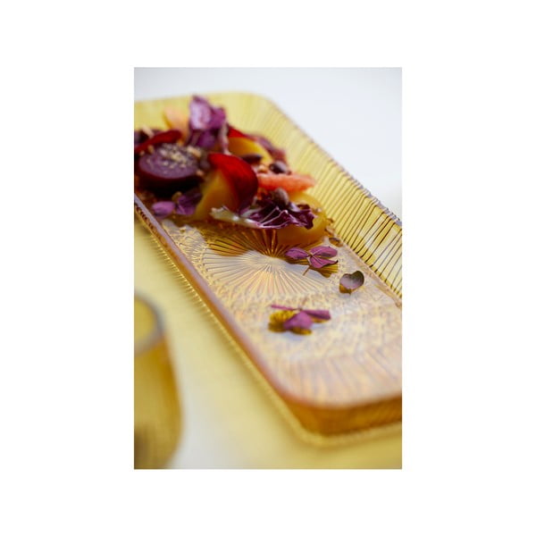 Pomarańczowy szklany półmisek 14x38 cm Kusintha – Bitz-image-2