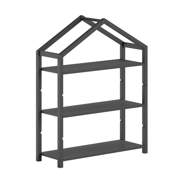 Antracytowy regał dziecięcy z litego drewna sosnowego 111x141x40 cm Dallas – Vipack