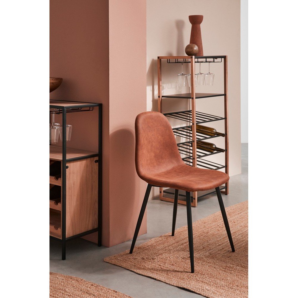 Czarno-naturalna metalowa szafka na wino liczba butelek 20, 50x122x35 cm Isaac – Yes Everyday (zdjęcie 6)