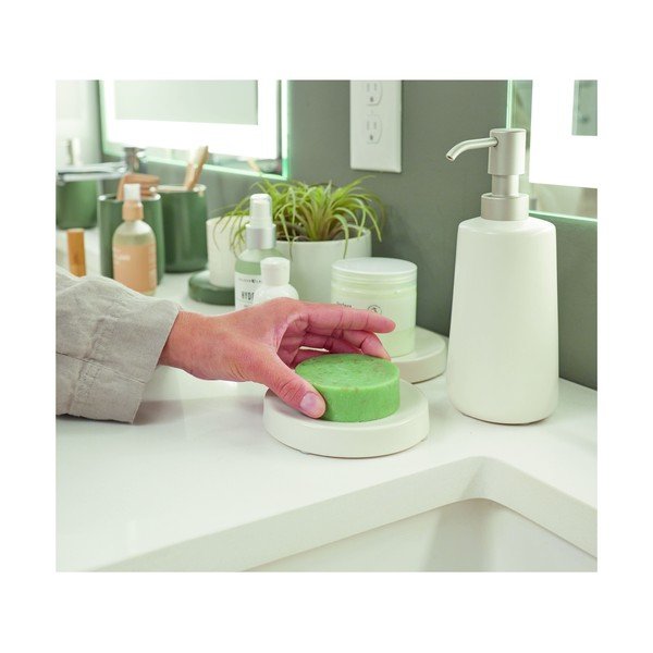 Biała ceramiczna mydelniczka iDesign Eco Vanity-image-4