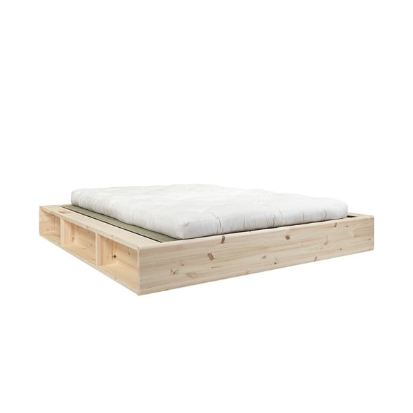 Łóżko dwuosobowe z litego drewna z futonem Double Latex i tatami Karup Design Ziggy, 160x200 cm