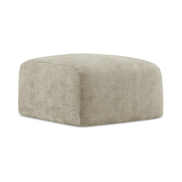 Beżowy podnóżek z tkaniny szenilowej Leila – Makamii-image-3