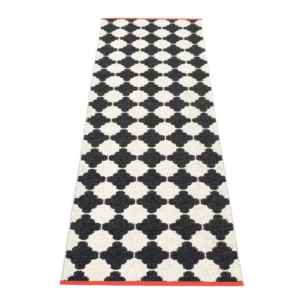 Czarno-biały chodnik odpowiedni na zewnątrz 70x225 cm Marre Black Coral  – Pappelina