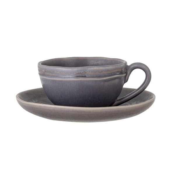 Szare kamionkowe filiżanki zestaw 2 szt. do cappuccino 180 ml Raben – Bloomingville