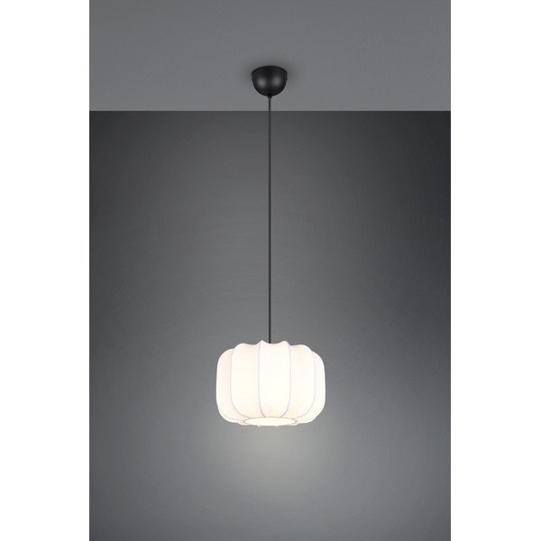 Biała metalowa lampa wisząca z tekstylnym kloszem ø 25 cm Madleine – Reality-image-2