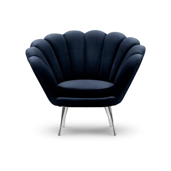 Granatowy fotel z aksamitnym obiciem Interieurs 86 Varenne-image-3