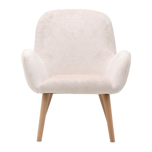Kremowobiałe krzesło z kwiatowym wzorem InArt Snowdrop
