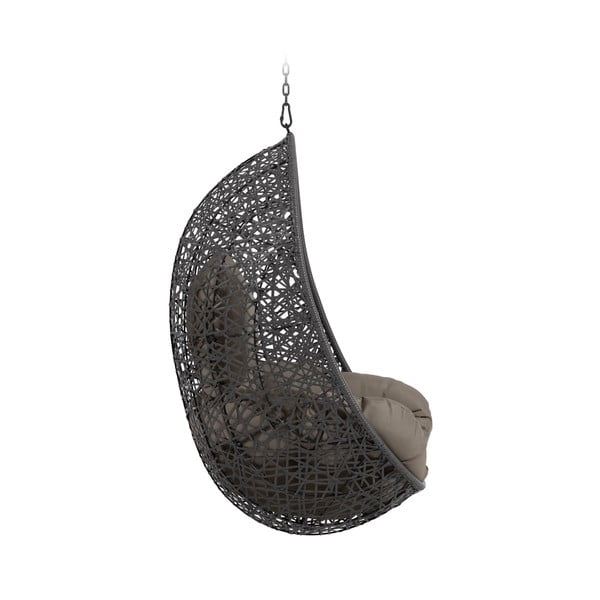 Ciemnoszary wiszący fotel ogrodowy ze sztucznego rattanu Florina – Kave Home-image-2