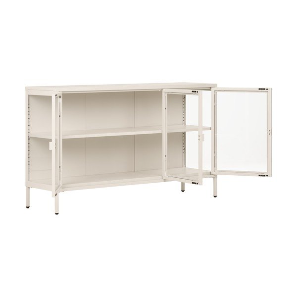 Kremowa stalowa witryna 140x85x40 cm Brisbane – House Nordic-image-3