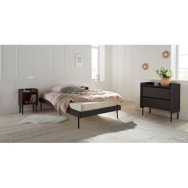 Czarna wysoka komoda w dekorze dębu 80x82 cm Wrap – Bonami Selection-image-1