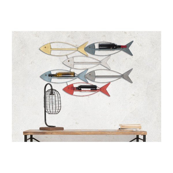 Uchwyt ścienny na butelki Mauro Ferretti Fish, 103,5x62 cm-image-1