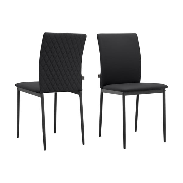Czarne krzesła z imitacji skóry zestaw 2 szt. Pavia – Støraa-image-3