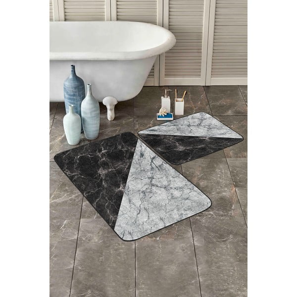 Czarno-białe dywaniki łazienkowe zestaw 2 szt. 60x100 cm – Mila Home-image-3
